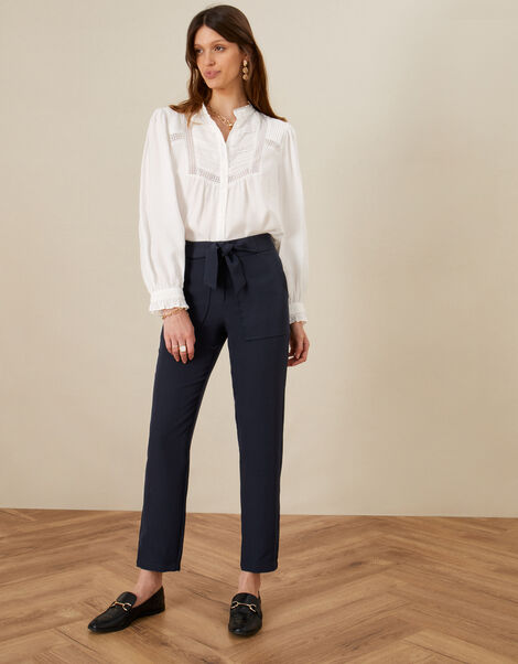 Tapered Trousers, Blue (NAVY), large