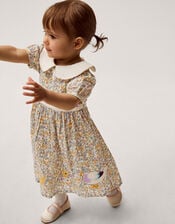 Baby Darcie Duck Smocked Dress & Knickers Set, Yellow (YELLOW), large