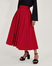 Tully Taffeta Skirt, Red (RED), large