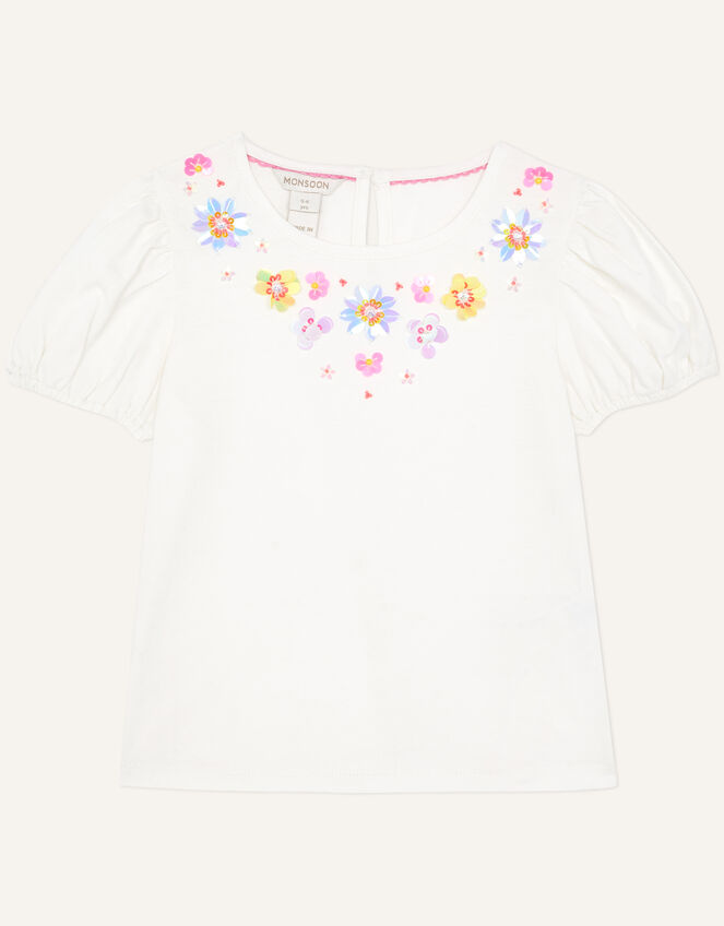 Daisy Gem Short Sleeve T-Shirt, Ivory (IVORY), large