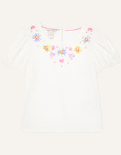 Daisy Gem Short Sleeve T-Shirt, Ivory (IVORY), large
