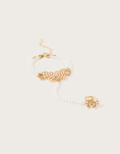 Pearl Butterfly Linked Bracelet and Ring Set, , large