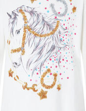 Sequin Horse Top with LENZING™ ECOVERO™, Ivory (IVORY), large