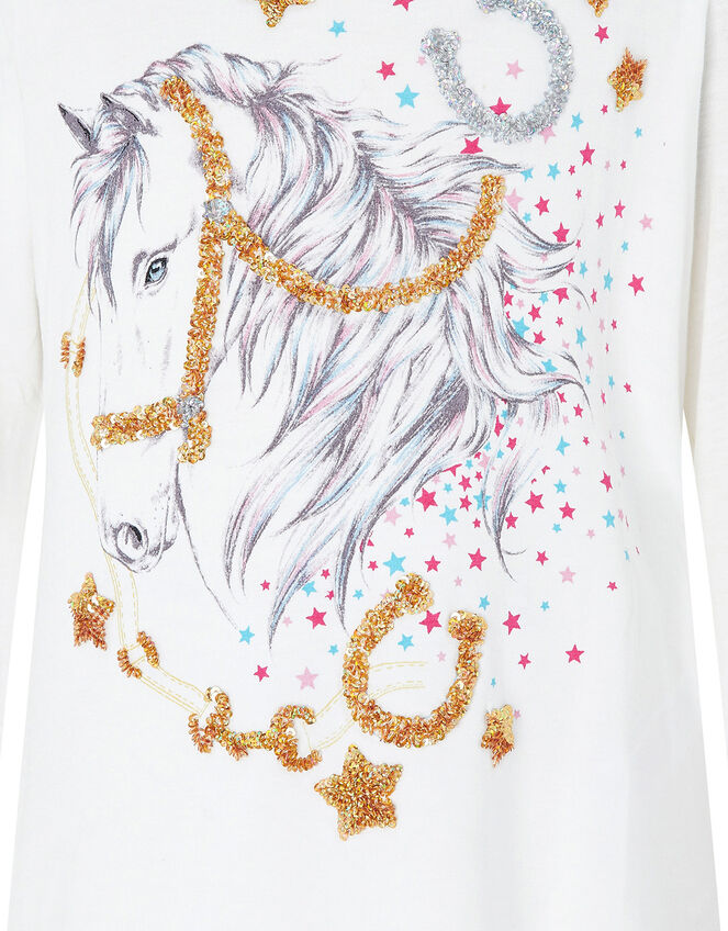 Sequin Horse Top with LENZING™ ECOVERO™, Ivory (IVORY), large