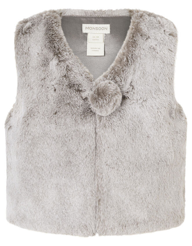Baby Jersey Dress and Fluffy Gilet Set, Purple (LILAC), large