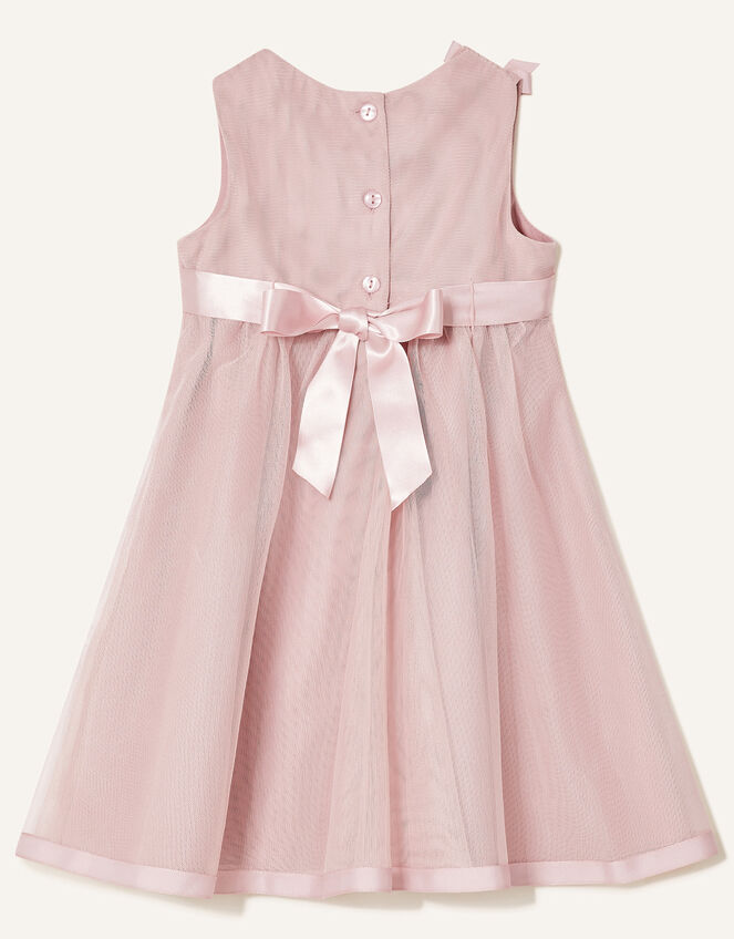 Baby Corsage Wrap Dress, Pink (DUSKY PINK), large