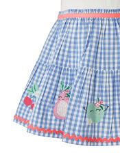 Baby Molly 2-in-1 Gingham Dress with Fruit Embroidery, Blue (BLUE), large