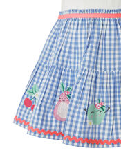 Baby Molly 2-in-1 Gingham Dress with Fruit Embroidery, Blue (BLUE), large