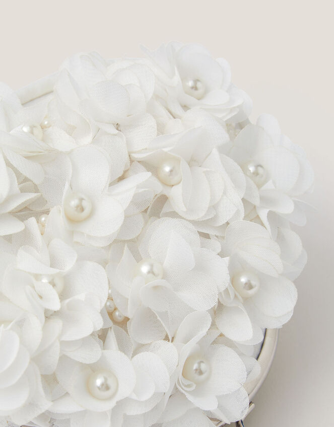 Appliqué Floral Cluster Clip Frame Bag, Ivory (IVORY), large