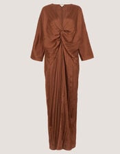 Callie Thorpe x Monsoon Twist Textured Kaftan Dress , Bronze (BRONZE), large