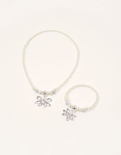 Butterfly Pearl Necklace and Bracelet , , large