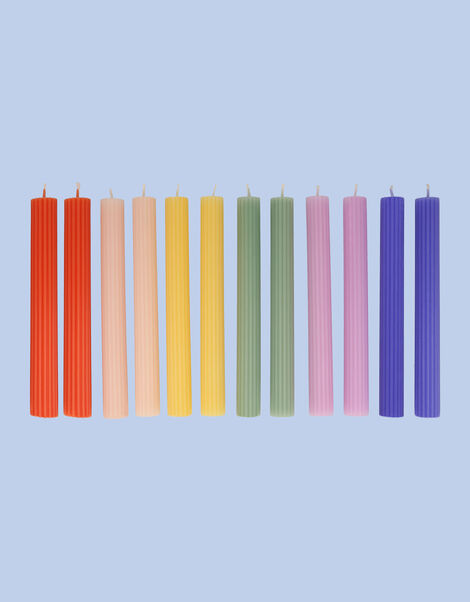12-Pack Meri Meri Rainbow Ribbed Candles, , large