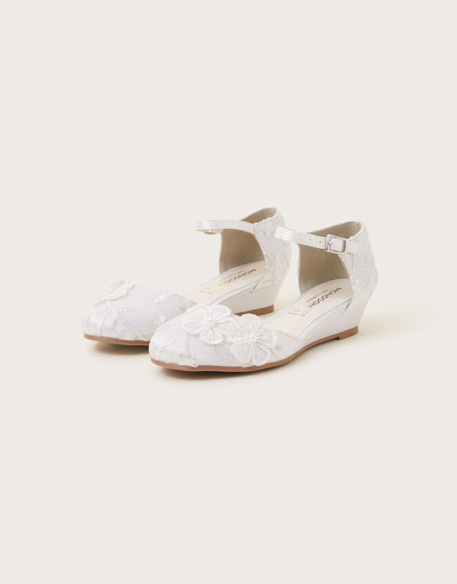 Essie Lace Flower Wedges, Ivory (IVORY), large