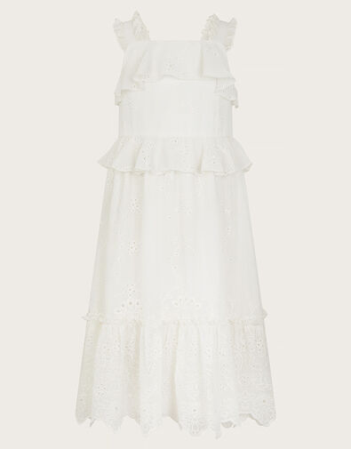 Zahara Broderie Dress, Ivory (IVORY), large