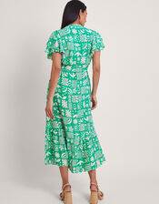 Dario Print Dress, Green (GREEN), large