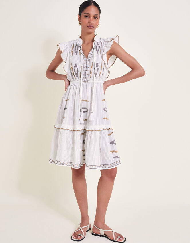 Ula Embroidered Dress, Ivory (IVORY), large