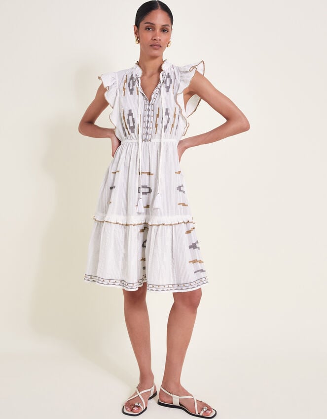 Ula Embroidered Dress, Ivory (IVORY), large