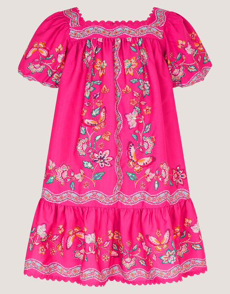 Ariella Sequin Print Scallop Trim Dress, Pink (PINK), large