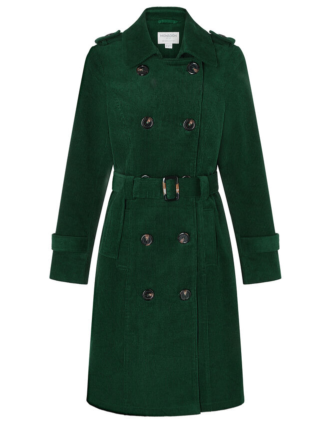 Cora Cord Trench Coat, Teal (TEAL), large