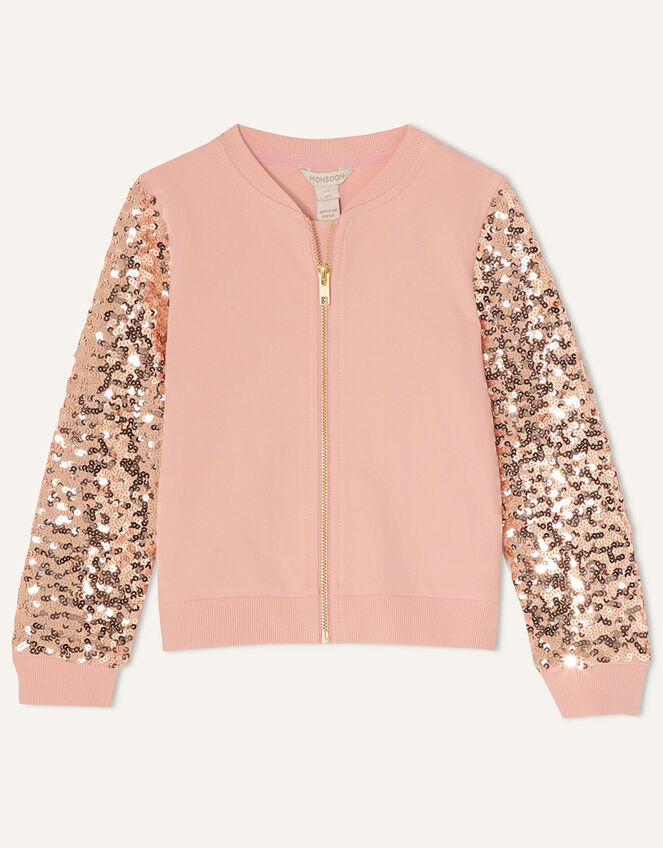 Sequin Unicorn Bomber Jacket, Pink (PINK), large