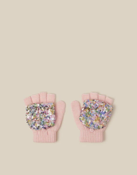 Sequin Fingerless Gloves, Pink (PINK), large