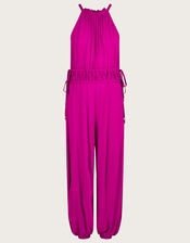 Jersey Halter Jumpsuit, Pink (PINK), large