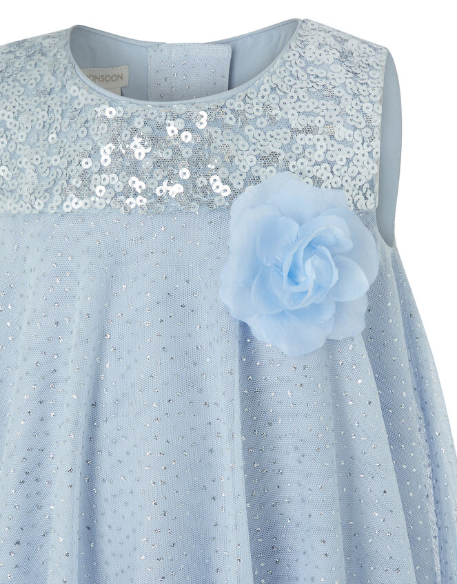 Baby Ella Sequin Shimmer Swing Dress, Blue (PALE BLUE), large