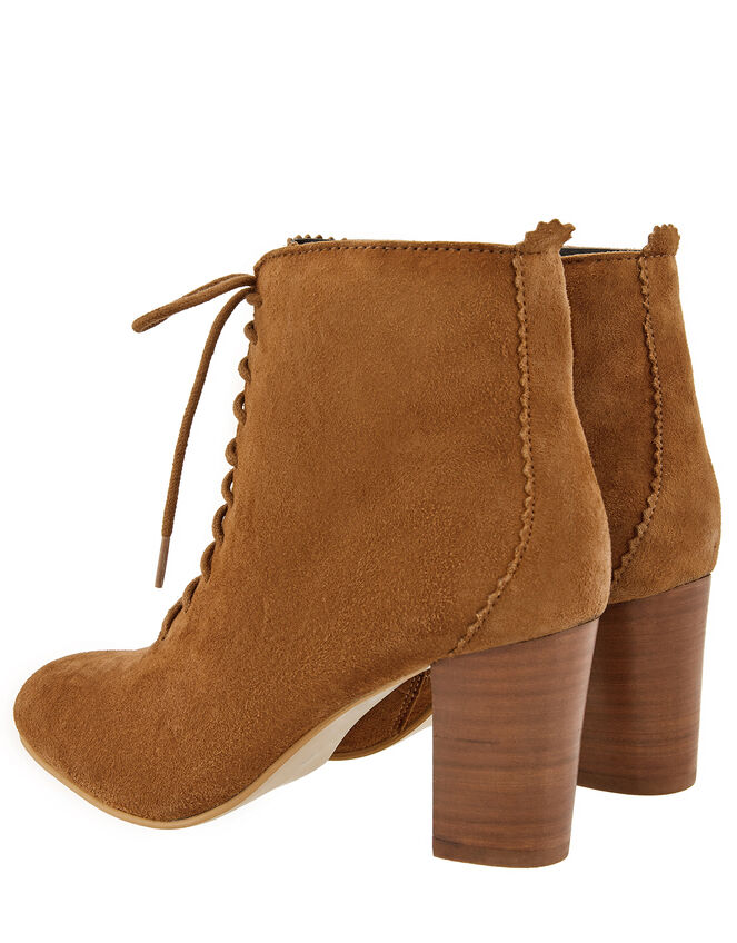 Lia Suede Lace-Up Ankle Boots, Tan (TAN), large