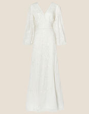 Jennifer Long Sleeve Bridal Maxi Dress, Ivory (IVORY), large