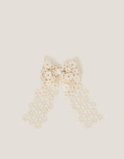 Daisy Lace Bow Hair Clip, , large