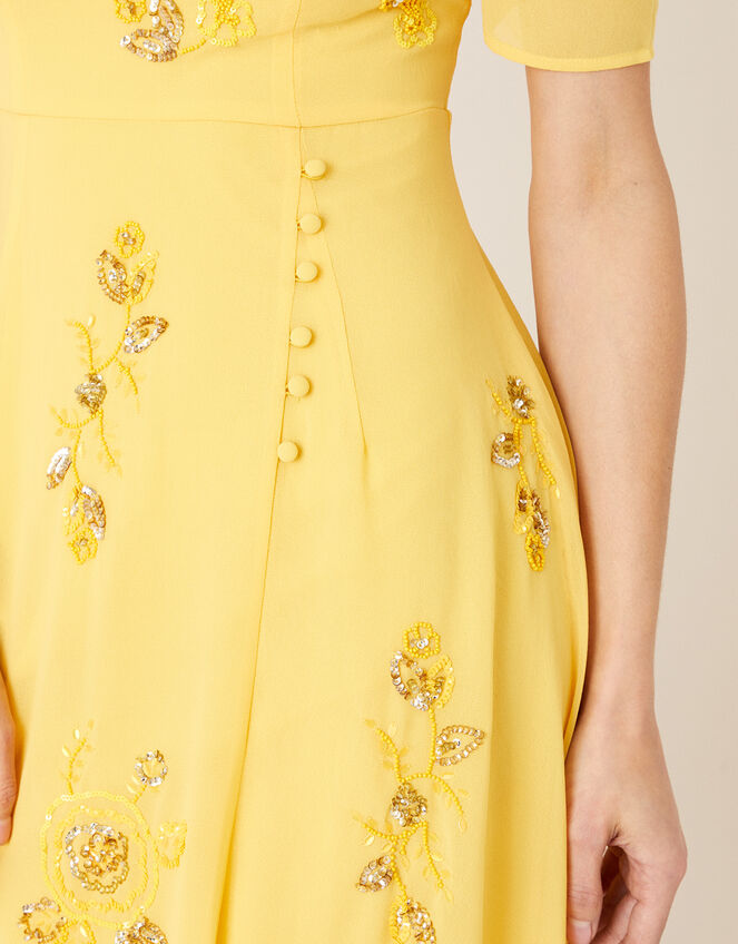 ARTISAN Lilah Floral Embellished Dress, Yellow (YELLOW), large