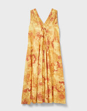 East Nikki Print Midi Smock Dress, Orange (RUST), large