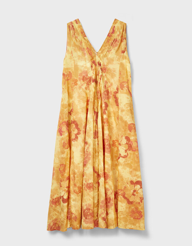 East Nikki Print Midi Smock Dress, Orange (RUST), large