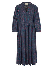 Dilli Grey Cord Print Dress, Blue (NAVY), large