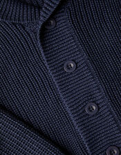 Shawl Collar Cardigan, Blue (NAVY), large