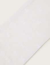 Semi-Sheer Bow Tights, White (WHITE), large