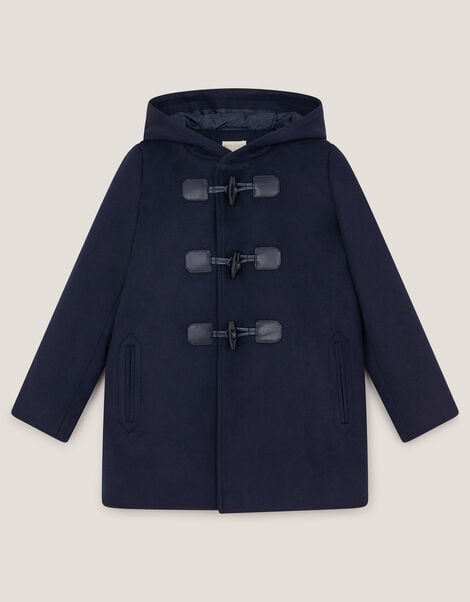 Hooded Duffle Coat, Blue (NAVY), large
