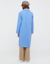 April Long Textured Coat, Blue (BLUE), large