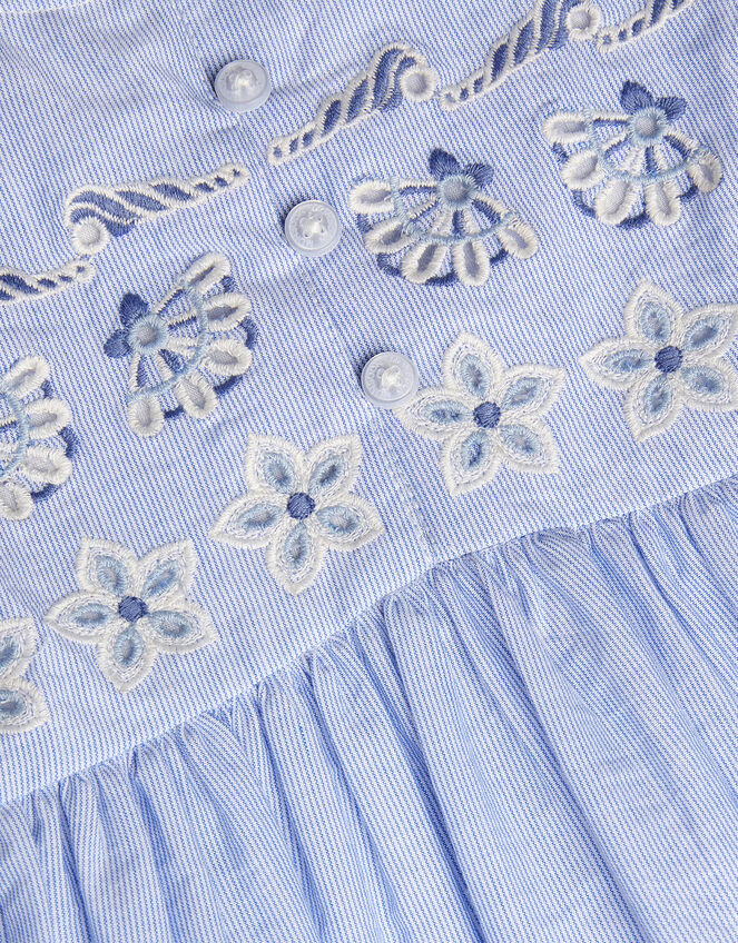 Baby Seashell Embroidered Dress, Blue (BLUE), large