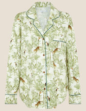 Luna and Noon Rio Tropical Print Pyjama Set, Green (GREEN), large