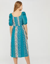 Floral Patchwork Midi Dress in LENZING™ ECOVERO™, Green (GREEN), large