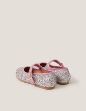 Glitter Strap Ballet Flats, Pink (PINK), large