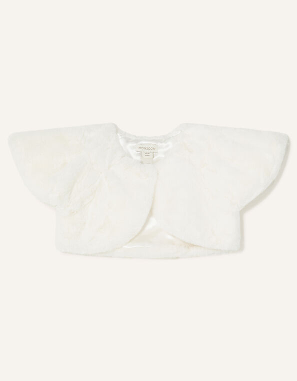 Baby Faux Fur Cape, Ivory (IVORY), large