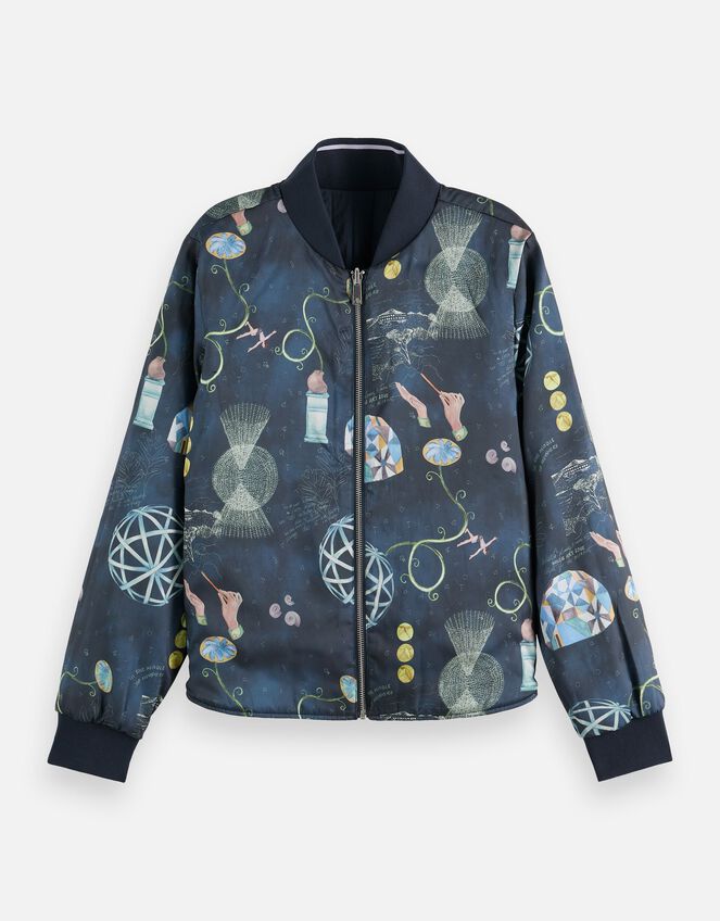 Scotch & Soda Reversible Quilted Bomber Jacket, Blue (NAVY), large