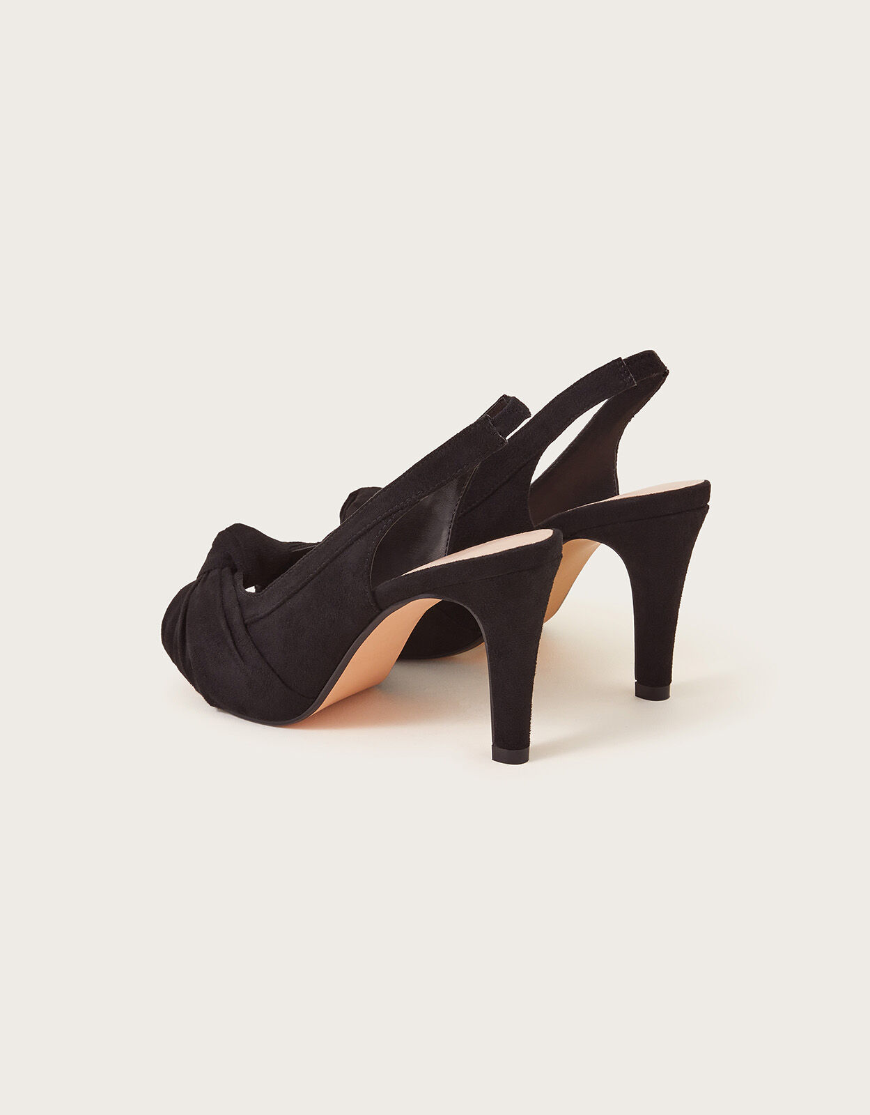 Black suede discount peep toe heels