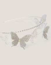 Diamanté Butterfly Headband, , large