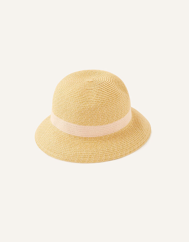 Colourblock Straw Bucket Hat , , large