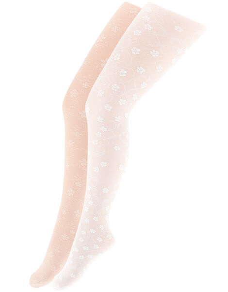 Floral Lacey Tights Set of Two Multi, Multi (MULTI), large