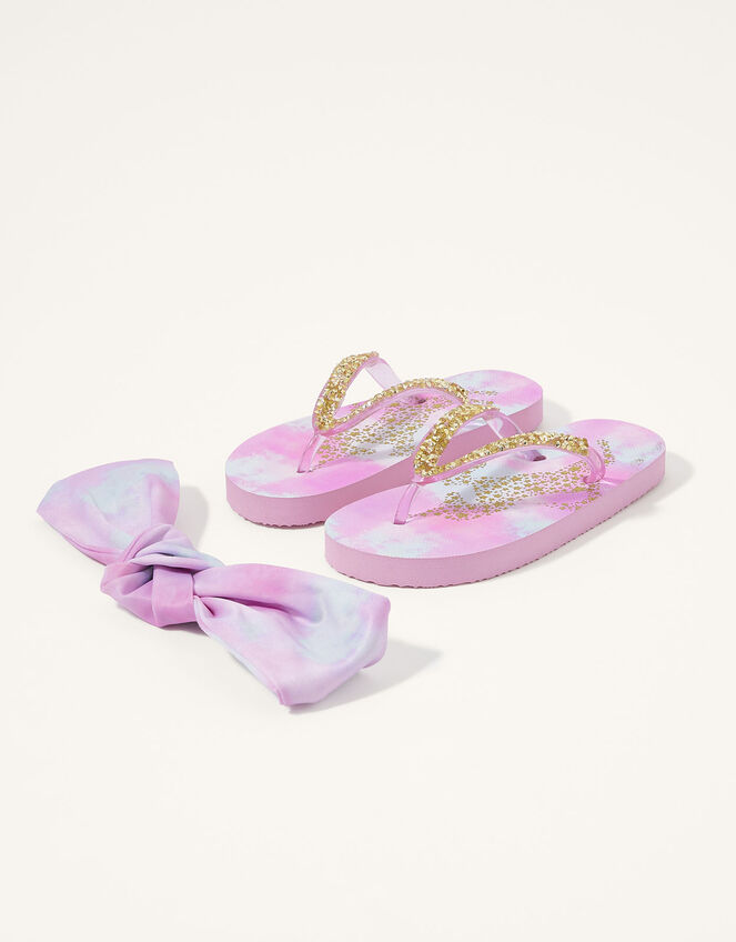 Unicorn Ombre Flip Flops and Bando Set, Multi (MULTI), large
