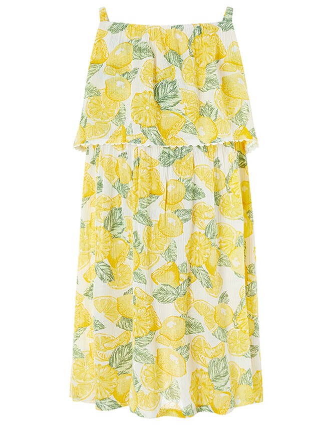 Layla Lemon Print Dress, Yellow (YELLOW), large